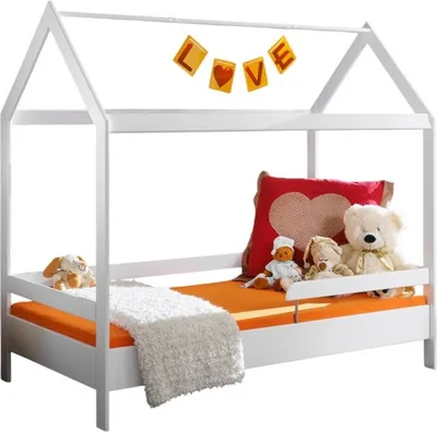 Immagine prodotto di Letto a casetta per bambini 80x160 collezione MOGWAI, colore bianco.