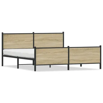 Produktbild von Metallbett ohne Matratze Sonoma-Eiche 183x213 cm