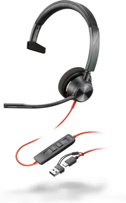 Image de Casque POLY Blackwire 3310 avec  Microsoft Teams et  TAA pour adaptateur USB-C/A