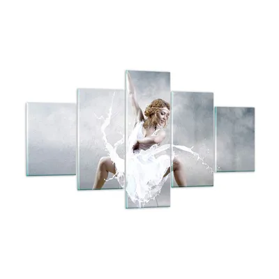 Produktbild von Bilder auf glas - Frau Tänzerin Ballett - 125x70cm - Glasbilder - Wandbilder - Kunstdruck - zum Aufhängen bereit - Wanddekoration aus Glas - Glas Bilder - Wandbild auf Glas - 5 Teile - GEA125x70-2665
