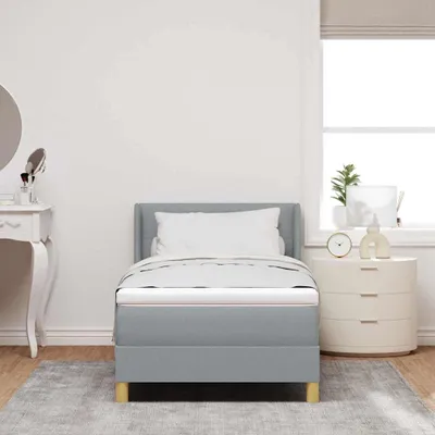 Produktbild von Maison Exclusive - Boxspringbett mit Kopfteil Hellgrau 200 x 90 cm Stoff