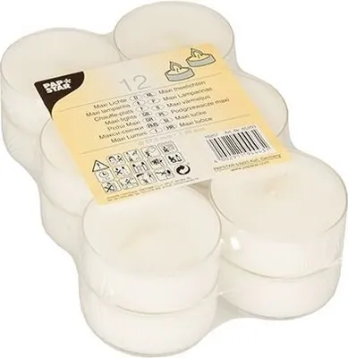 Produktbild von Maxi Lichte Ø 57 mm · 21 mm weiss · Brenndauer ca. 8 h, in Polycarbonathülle