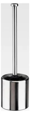 Produktbild von WC-Bürste mit Halter aus Edelstahl und Glaseinsatz in Silber und Schwarz (ca. 10 x 36,5 cm)