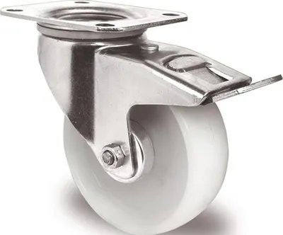 Zdjęcie produktu dla Kółko skrętne z hamulcem całkowitym Kółko Ø 150 mm Nośność 300 kg z hamulcem całkowitym Poliamid 135x110 mm