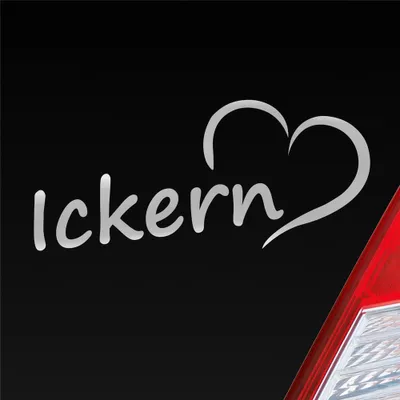 Produktbild von Auto Aufkleber Ickern 18x8 cm Silber Sticker Heckscheibenaufkleber
