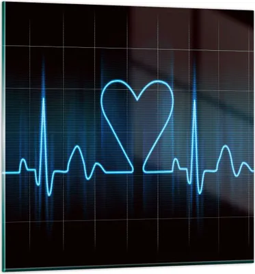 Produktbild von Bilder auf glas - Grafik herz kardiologie - 40x40cm - Glasbilder - Wandbilder - Kunstdruck - zum Aufhängen bereit - Wanddekoration aus Glas - Glas Bilder - Wandbild auf Glas - GAC40x40-0959