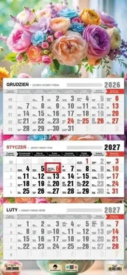 Zdjęcie produktu dla Kalendarz 2027 trójdzielny bukiet - Pan Kalendarzyk