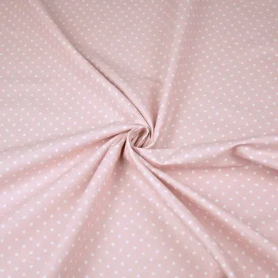 Produktbild von Baumwolle 100% Punkte 4mm weiß auf schmutzig rosa Hintergrund