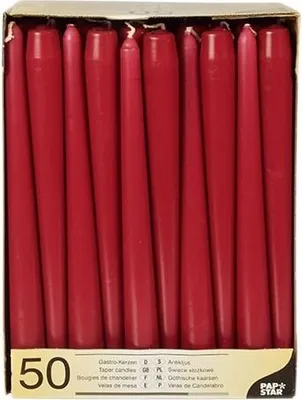 Produktbild von Papstar Leuchterkerzen Ø 2,2 cm 25 cm bordeaux, 2 x 50 Stück