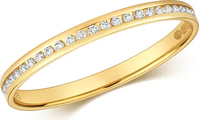 Produktbild von Funkelndes Feuer 9 Karat (375) Gold Halb Eternity Diamant Damenring Brillant-Schliff 0.10 Karat H - I1 I2, 53 (16.9); TRS319469KYRSM