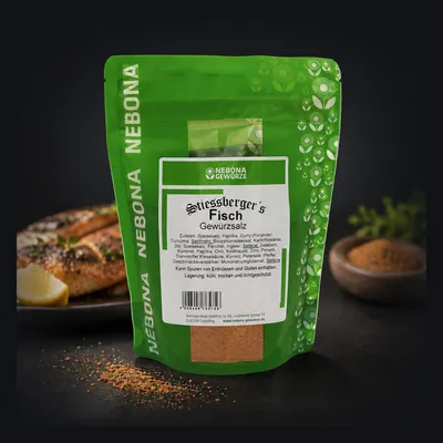 Produktbild von Nebona - Stiessberger´s Fisch Gewürzsalz - Fisch Grillgewürz - Fisch Grillmarinade - Fischgewürz - 500g
