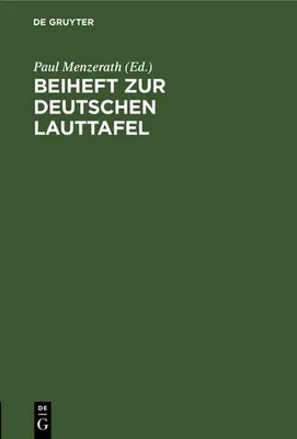 Produktbild von Beiheft zur Deutschen Lauttafel