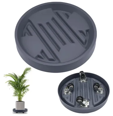 Productafbeelding van Plantenroller - 22,5 x 18,5 x 5,2 cm - Rond - Met wielen - Belastbaar 80 kg