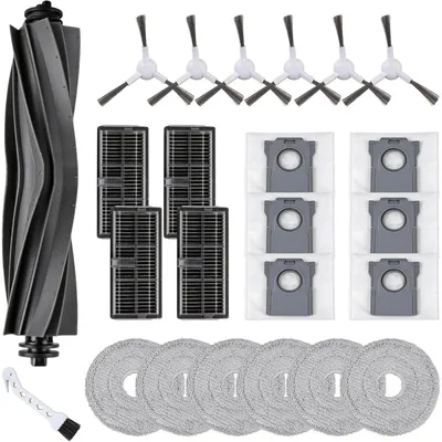 Produktbild von 24set für Dreame L10s Ultra Gen2/Pro Ultra Heat/X30 Ultra/Mova E30 Ultra – 1 Hauptbürste, 6 Seitenbürsten, 6 Staubbeutel