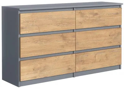 Immagine prodotto di raumhirsch: Grande cassettiera da 140 cm con 6 cassetti e ampio spazio di archiviazione