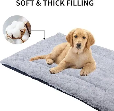 Produktbild von Hundematte, Tierbett, Hundedecke XZ014 (Größe S (58 x 38 cm), Farbe: Dunkelblau)
