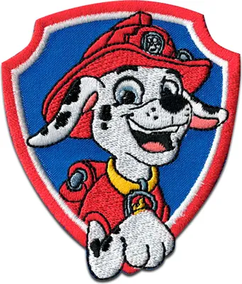 Produktbild von Comercial Mercera Paw Patrol Marshall Kinder - Aufnäher, Bügelbild, Aufbügler, Applikationen, Patches, Flicken, zum aufbügeln, Größe: 6,8 x 6 cm