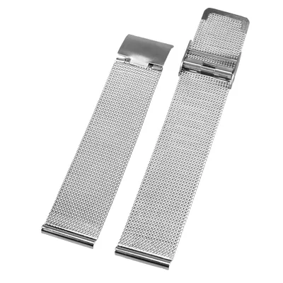 Produktbild von Alienwork Uhrenarmband fŸr Damen-Uhr mit Metall Mesh Armband Edelstahl silber