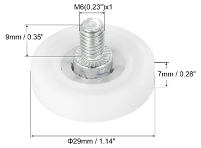 Produktbild von 29mm Schubladenrollen, 6er Pack Kunststoff-Schubladenrollen Ersatzr?der mit Kugellager