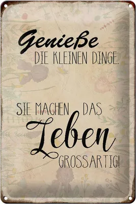 Produktbild von Blechschild Spruch 20x30cm genieße kleine Dinge Leben