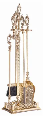Zdjęcie produktu dla Casa Padrino Barokowy zestaw kominkowy ze stojakiem złoty h. 78 cm - Akcesoria kominkowe