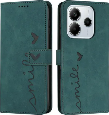 Produktbild von Xiaomi Redmi Note 14 4G Hülle - Coverup Smile Klapphülle - Grün