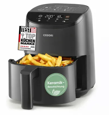 Produktbild von Heißluftfritteuse Mini Airfryer - 2 Liter - Kompakt - Lichtschwarz