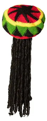 Produktbild von Boland Rasta Hut - Verkleidungsmütze mit Haar für Erwachsene Männer