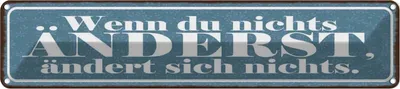Produktbild von vianmo Blechschild 10x46 cm Du nichts änderst ändert Spruch Zitat
