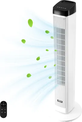 Immagine prodotto di Ventilatore a torre VEVOR, velocità 6,7 m/s, raffreddatore d'aria evaporativo, ventilatore oscillante a 70° con 3 velocità, 4 modalità, timer di 12 ore, telecomando, per camera da letto, ufficio, casa