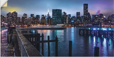 Produktbild von ARTland Wandbild, selbstklebend New York Manhattan im Abendlicht Größe: 60x30 cm