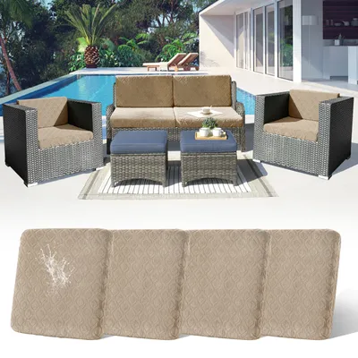 Produktbild von 4 Stück Outdoor Kissen Wetterfest Sofabezug Wasserdicht Sofa Sitzkissenbezug Outdoor Sofa Überzug Bezüge Für Gartenpolster Sofa Cushion Cover Stuhlkissen Ersatz,Khaki