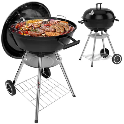 Produktbild von HOMELUX Holzkohlegrill, Kugelgrill mit Deckel, Ø 44cm Grillfäche, Barbecue Smoker, BBQ Grill mit Einstellbarer Luftzufuhr & Ascheschale