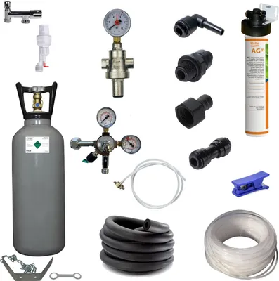 Produktbild von Anschlußpaket Sprudel Tafelwassergerät Aktivkohle Filter 6Kg CO2 Untertisch UTK