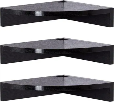 Immagine prodotto di Set di mensole da parete con sistema di gestione dei cavi integrato - 25/29/30 cm - Nero - Mensole da parete salvaspazio