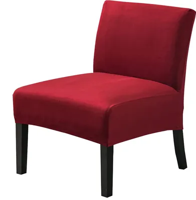 Produktbild von Stuhlhusse ohne Armlehnen, Abnehmbare Armlos-Stuhlhusse, Stretch-Armloser Stuhl Schonbezug, Rutschfeste Sofa-Couch Abdeckung(Weinrot, Samt)