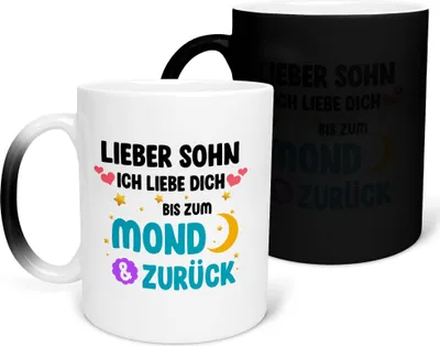 Produktbild von 22Feels Zaubertasse Sohn Geschenk Geburtstag 18 Jahre Kinder Jungs Abitur Master Uni Abschluss Bachelor Weihnachten Haferl Firmung Konfirmation Teenager Geschenkidee Kaffeetasse Farbwechsel