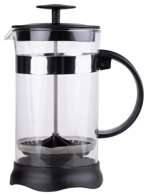 Zdjęcie produktu dla Duży zaparzacz do kawy i herbaty, 1 litr, typu French Press, wykonany ze szkła borosilikatowego, umyty