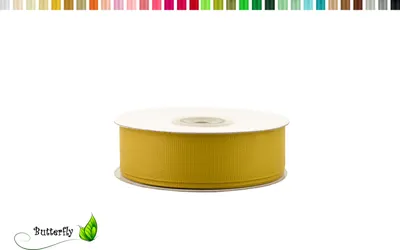 Produktbild von 25m Rolle Ripsband 25mm, Farbauswahl:gold 687H