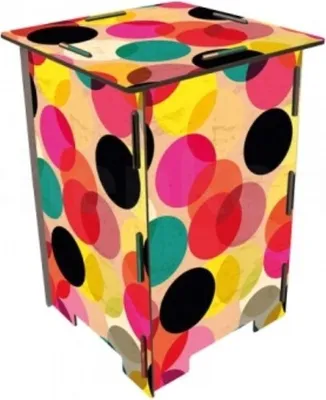 Immagine prodotto di Pouf fotografico con motivi a pois colorati