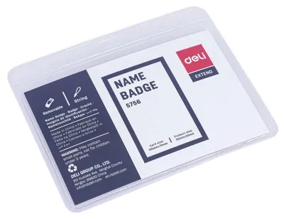 Produktbild von DELI Namensschilder CLASSIC 10,5 x 7 cm 50 Stück 9.3 x 11.5 x 0.1 cm blau