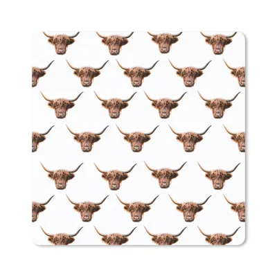 Produktbild von MuchoWow® Mauspad Mousepad Muster - Schottischer Highlander - Tiere 30x30 cm - Mousepads - Maus Mat - Pad - Mausunterlage - Gaming