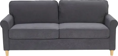 Produktbild von BELIANI Sofa 3-Sitzer Wohnzimmer Grau Samtstoff 100% Polyester Retro Trendy Modern