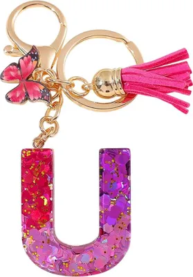 Produktbild von Schlüsselanhänger Alphabet U - Rosa Schmetterling KP37965