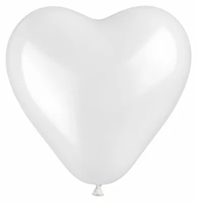Produktbild von Latexballon Herz 30 cm Weiß #001 | 6 Stück