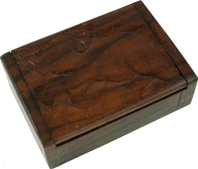 Produktbild von Beschnitzte Holzdose, Schatztruhe, Schmuck Schatulle in 2 Größen - Elefant, Braun, Größe: Groß (3*11*7 cm)