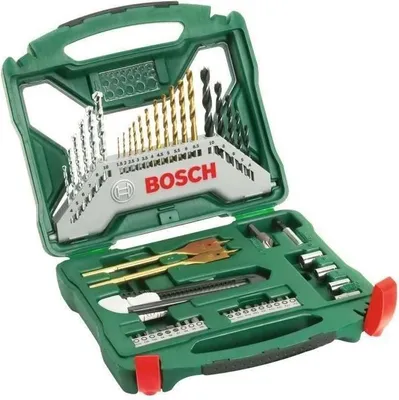 Image de Set de vissage et perçage Bosch X-Line Titane, 50 pièces, Forets HSS-TIN, Forets matériaux HM, Embouts de vissage