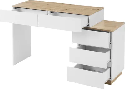 Immagine prodotto di okwish Comodino con ampio spazio, mobile con 5 cassetti, cassettiera per soggiorno, 125x38,9x76 cm