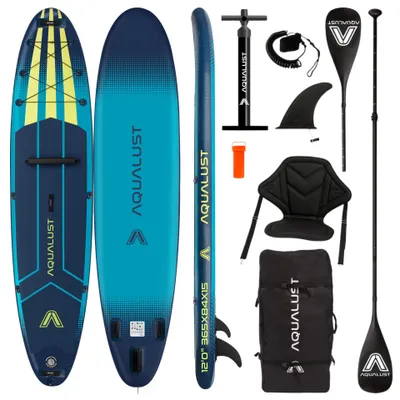 Immagine prodotto di AQUALUST 12.0 iSUP Board Stand Up Paddle Surfboard Set completo gonfiabile 365cm - Contenuto: set di tavole+ pagaia kayak+sedile