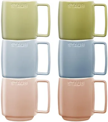 Imagen del producto de Staub - Juego de 6 tazas de cerámica de 350 ml, línea SERVING